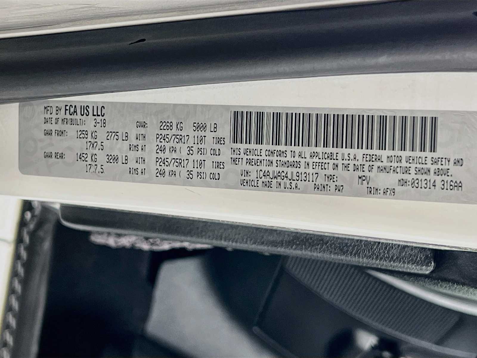 Used 2018 Bright White Clearcoat Jeep Golden Eagle image 30