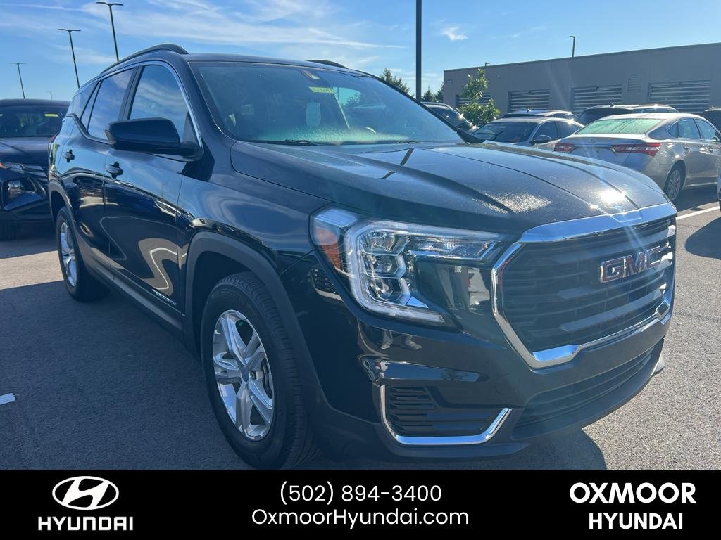 Used 2022 Ebony Twilight Metallic GMC SLE image 1