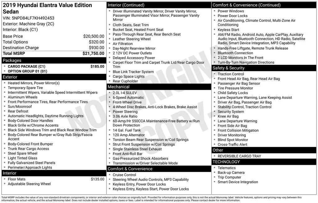 Used 2019 Gray Hyundai Value Edition image 17