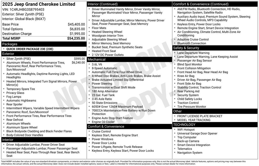 New 2025 Silver Zynith Exterior Paint Jeep Limited image 3