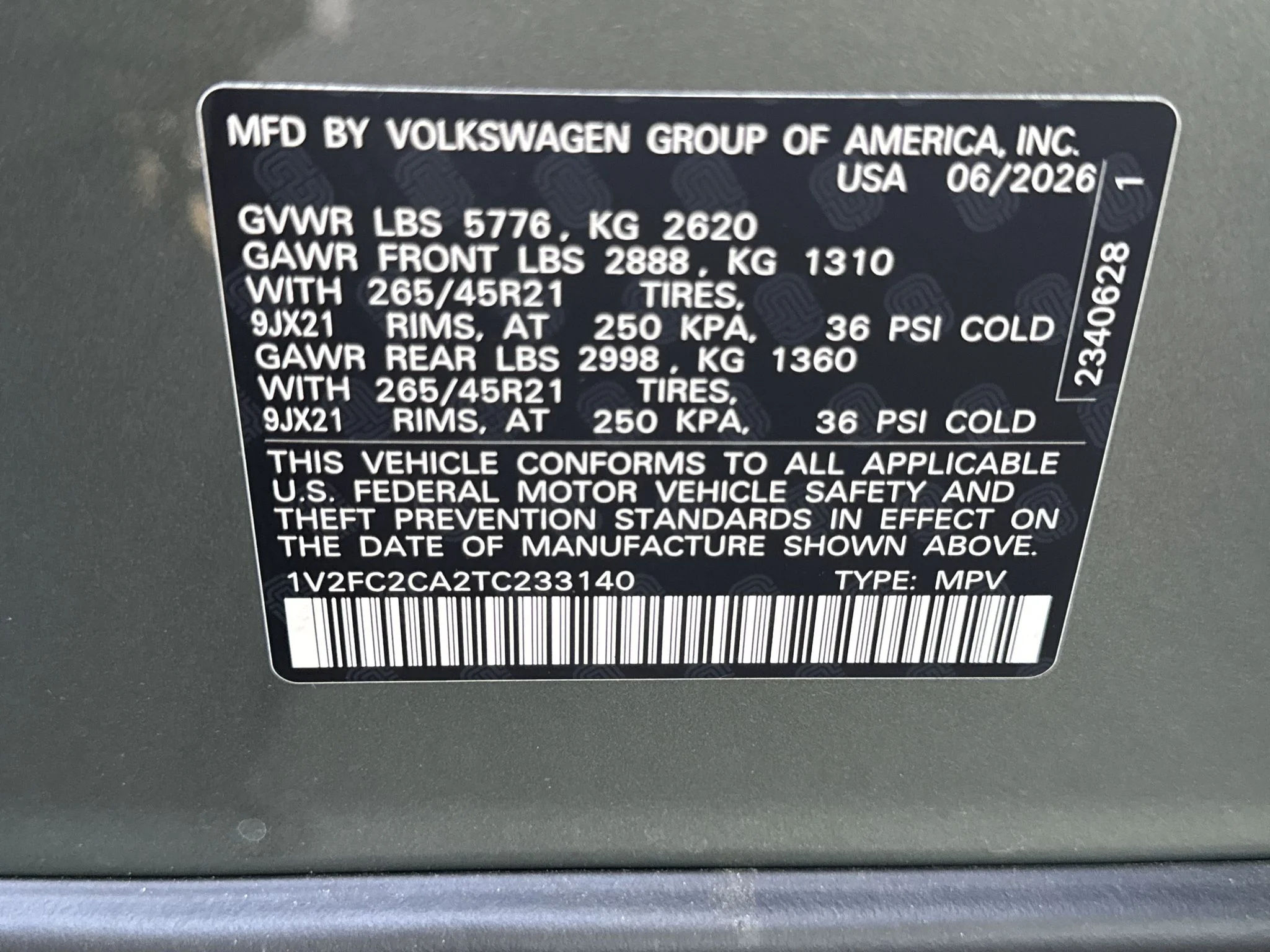 New 2026 Avocado Green Pearl Volkswagen 2.0T SEL Premium R-Line image 35