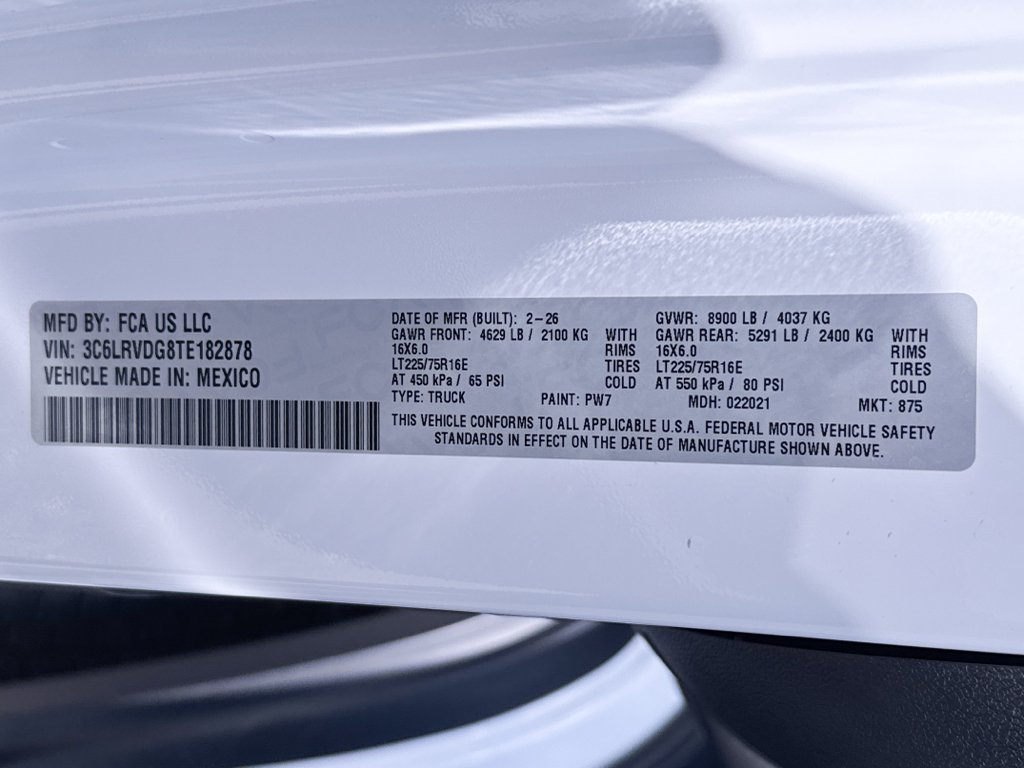 New 2026 Bright White Clear-Coat Exterior Paint RAM Tradesman image 36