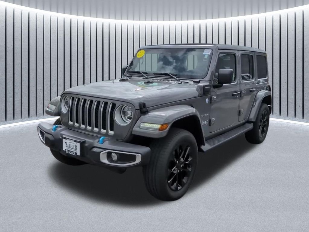Used 2022 Jeep Wrangler Unlimited Sahara 4XE with VIN 1C4JJXP62NW113893 for sale in Schaumburg, IL