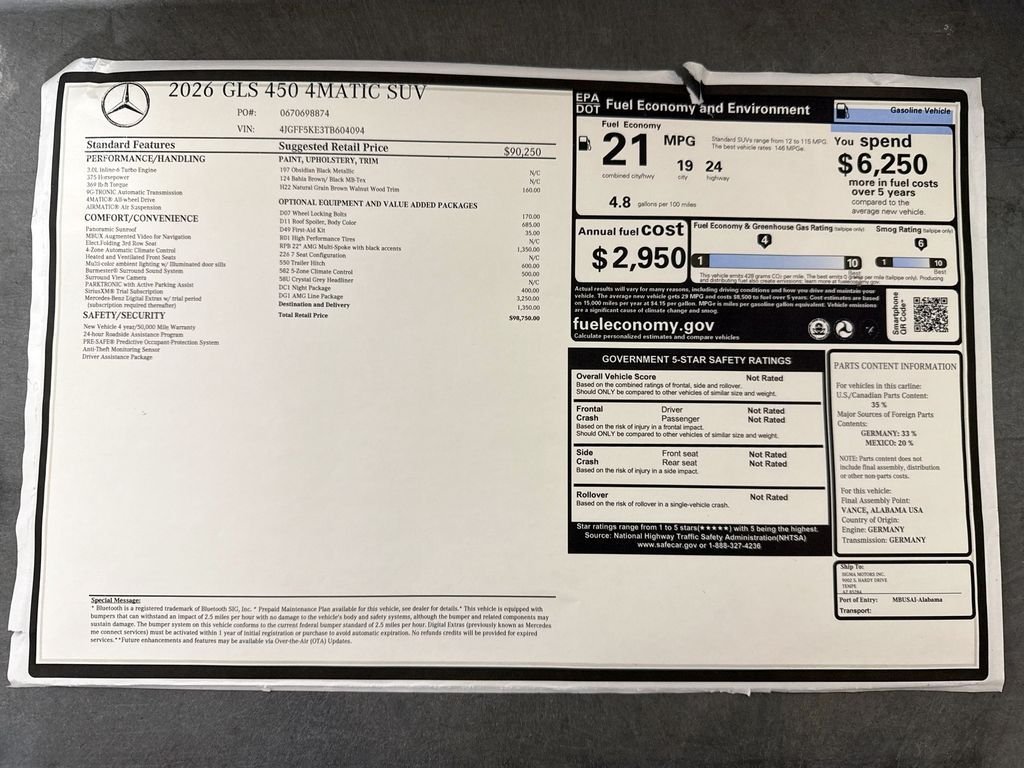 New 2026 Obsidian Black Metallic Mercedes-Benz GLS 450 image 9