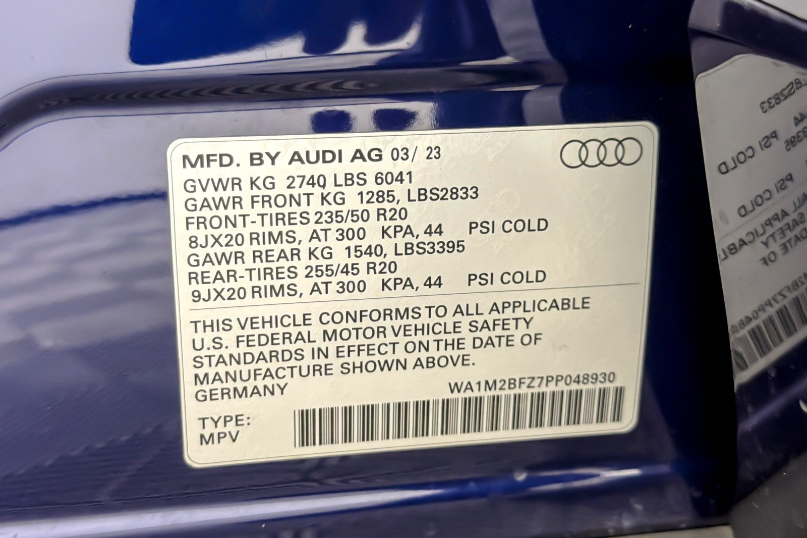 Used 2023 Navarra Blue Metallic Audi Prestige 50 quattro image 27