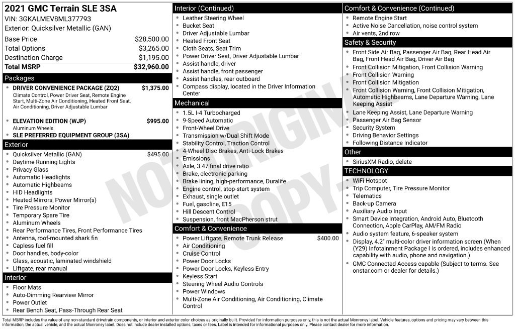 Used 2021 Silver GMC SLE image 23