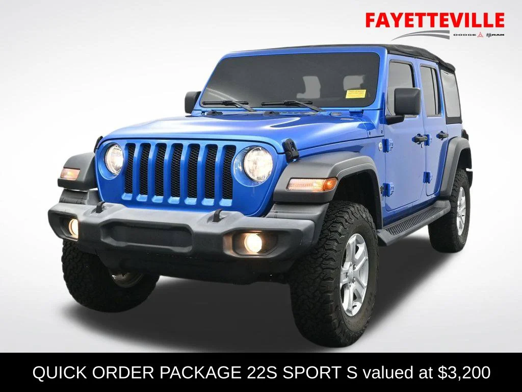 Used 2021 Blue Jeep Unlimited Sport S image 1