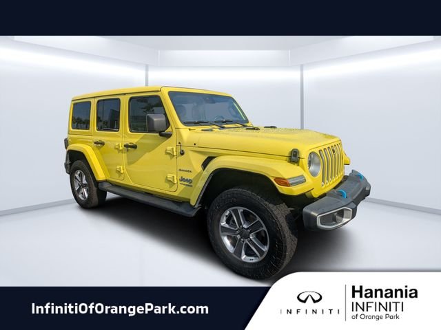 Used 2022 Yellow Jeep Unlimited Sahara 4xe image 1