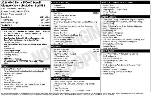 New 2026 Sterling Metallic GMC Denali Ultimate image 28