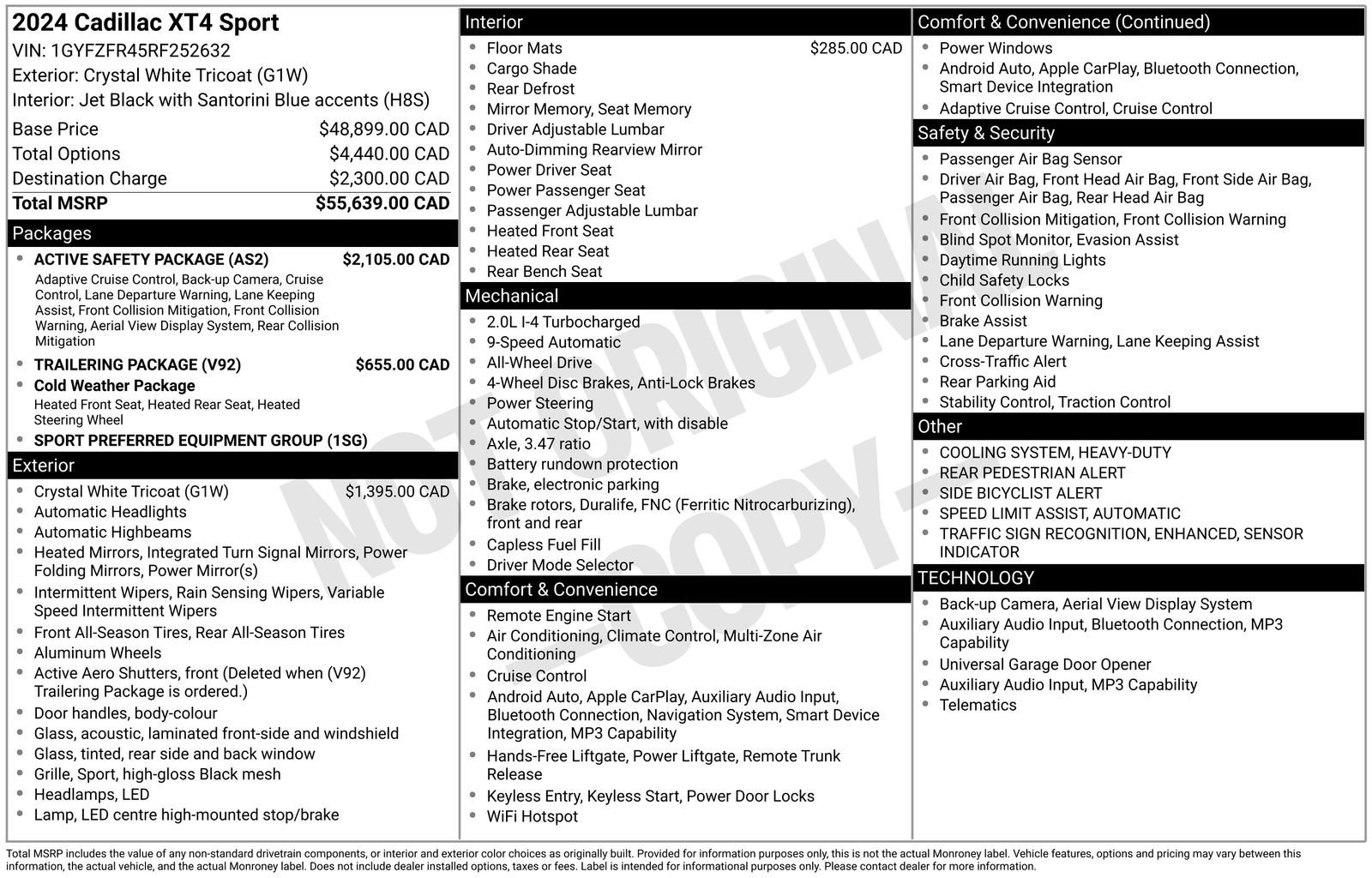 Used 2024 Cadillac XT4 Sport with VIN 1GYFZFR45RF252632 for sale in Baxter, Minnesota