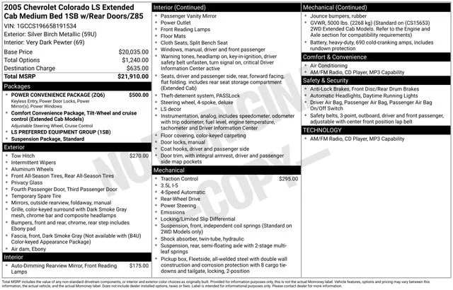Used 2005 Silver Chevrolet LS image 3