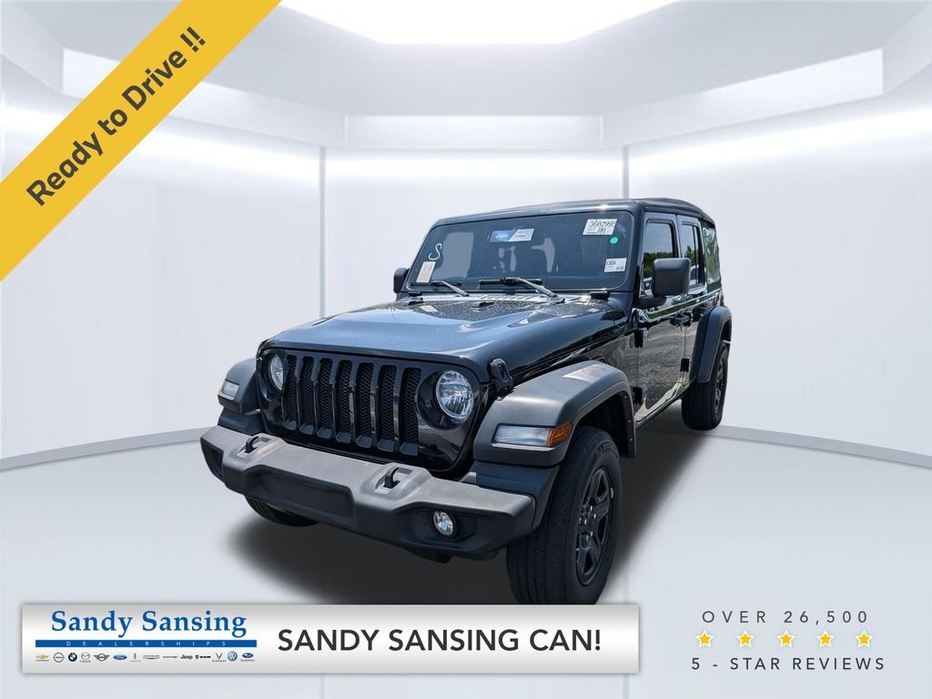 Used 2022 Black Jeep Unlimited Sport image 1