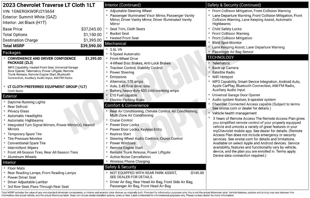 Used 2023 White Chevrolet LT image 29