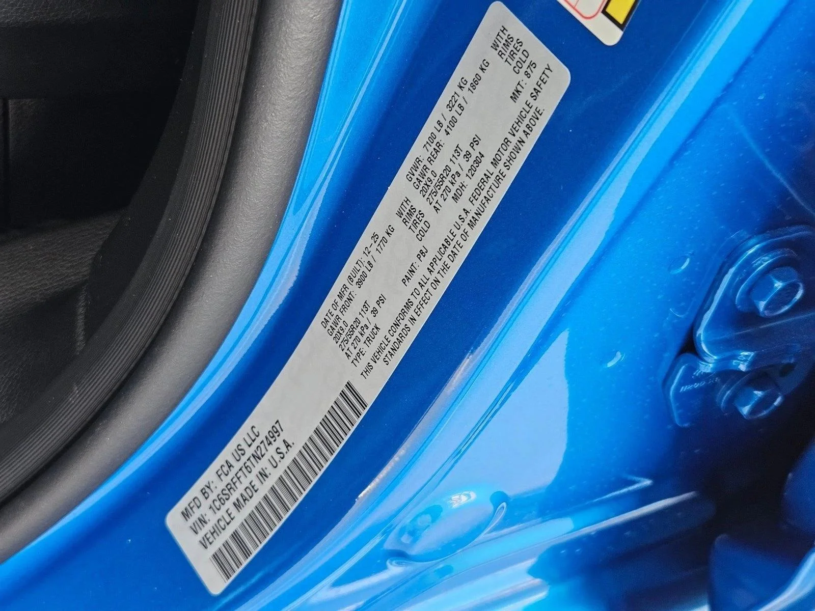 New 2026 Hydro Blue Pearl-Coat Exterior Paint RAM Lone Star image 18