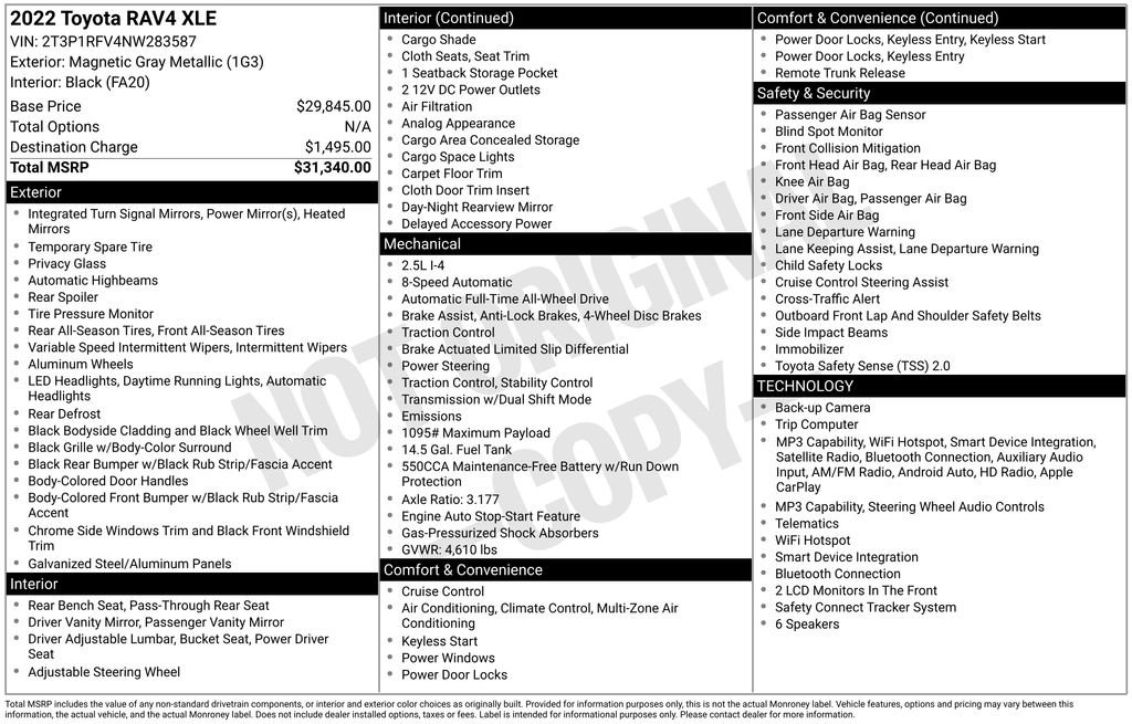 Used 2022 Gray Toyota XLE image 18