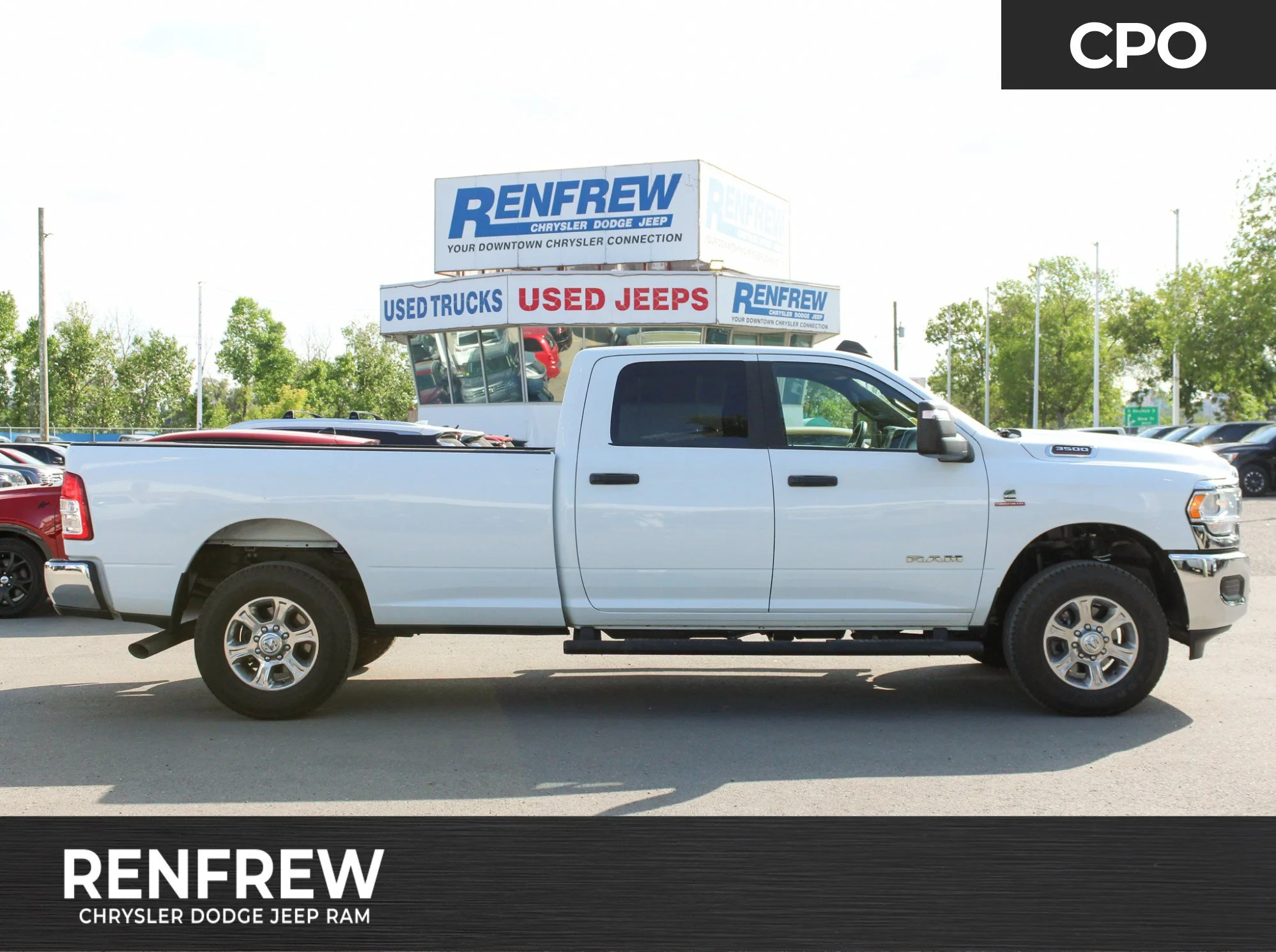 Certified Used 2023 White RAM Big Horn*No Accidents | Long Box | Backup Camera | Remote Start | Rear Air Suspension | Diesel image 1