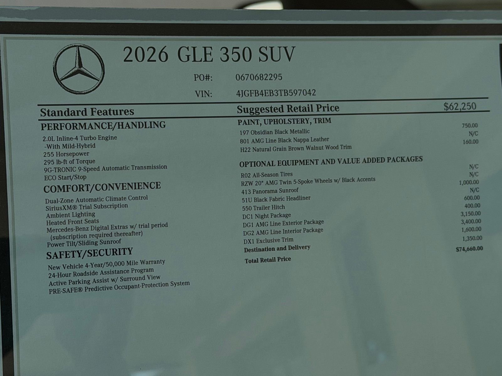 New 2026 Obsidian Black Metallic Mercedes-Benz GLE 350 image 22