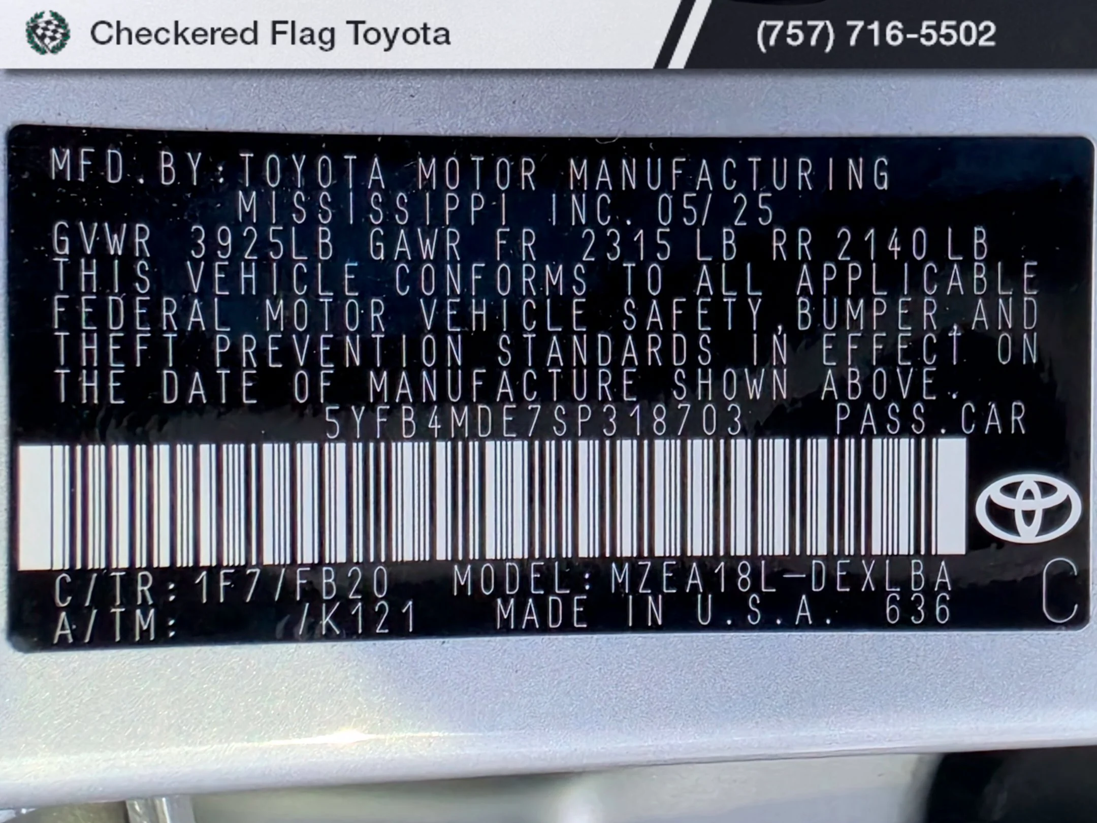 Used 2025 Classic Silver Metallic Toyota LE image 20