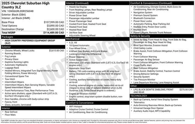 Used 2025 Black Chevrolet High Country image 1