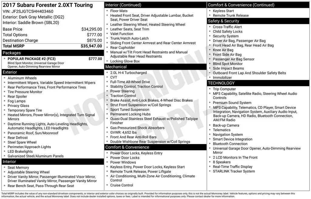 Used 2017 Gray Subaru 2.0XT Touring image 10