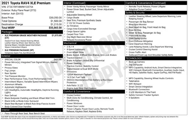 Used 2021 Red Toyota XLE Premium image 6