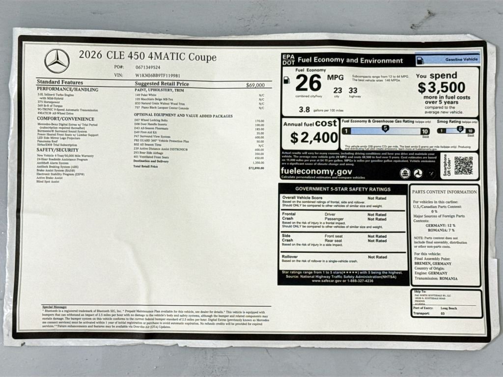 New 2026 Polar White Mercedes-Benz CLE 450 image 9