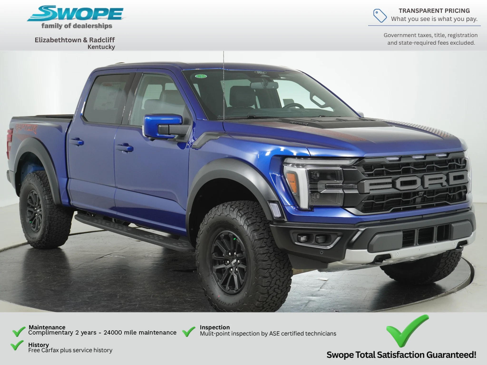 New 2026 Argon Blue Metallic Ford Raptor image 1