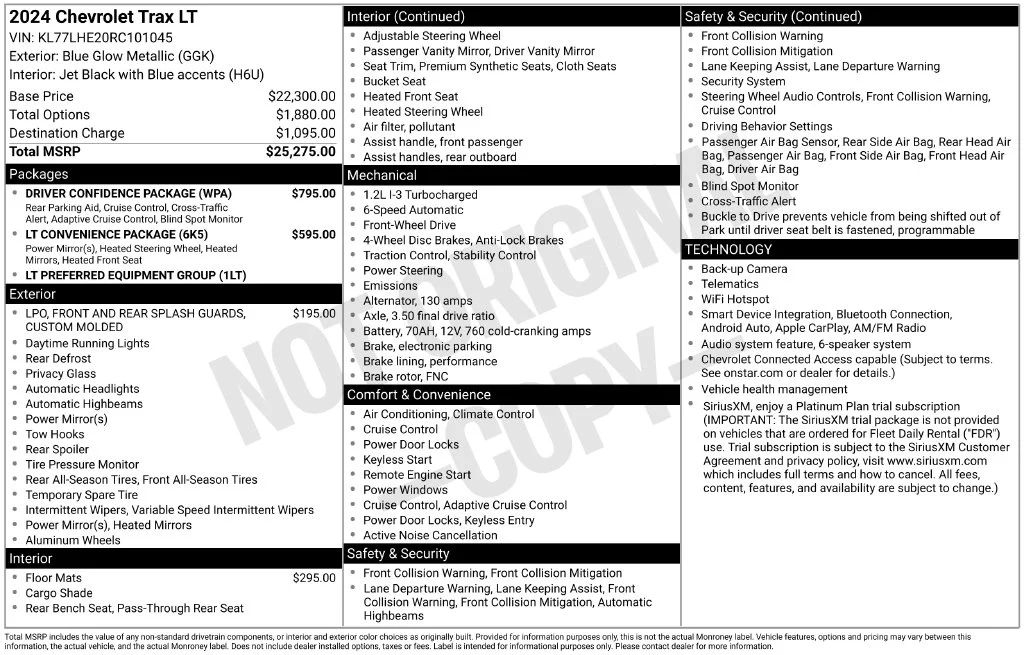 Used 2024 Blue Chevrolet LT image 2