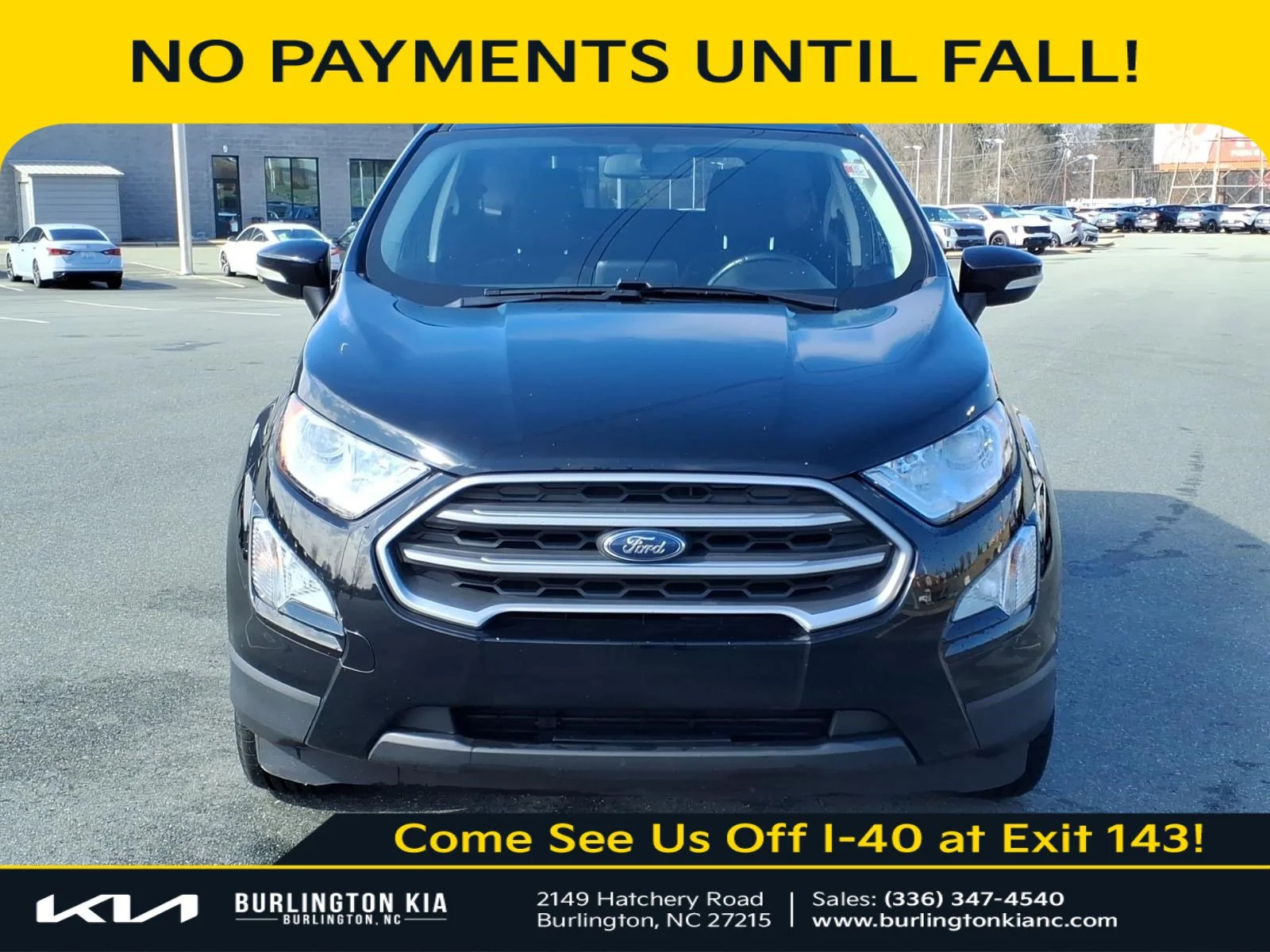 Used 2021 Ford EcoSport SE with VIN MAJ3S2GE2MC438436 for sale in Burlington, NC