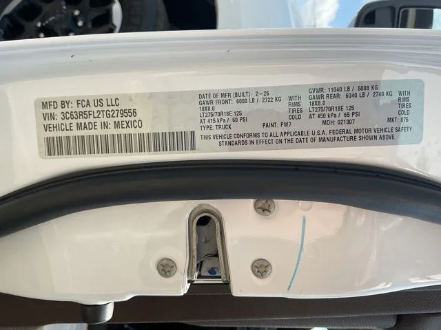 New 2026 Bright White Clear-Coat Exterior Paint RAM Laramie image 22
