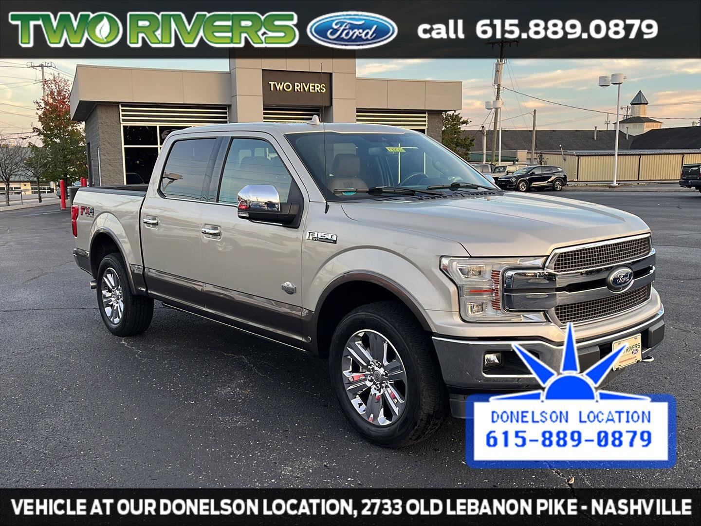 Used 2018 White Gold/Stone Gray Ford King Ranch image 2