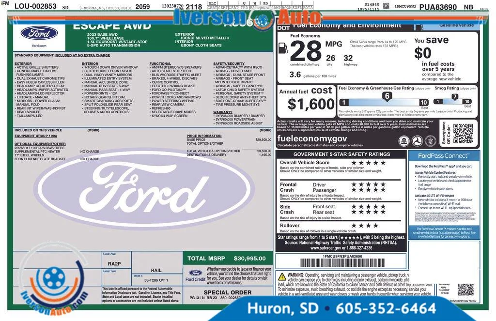 Used 2023 Silver Ford Base image 2