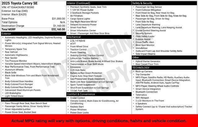 Used 2025 Ice Toyota SE image 23