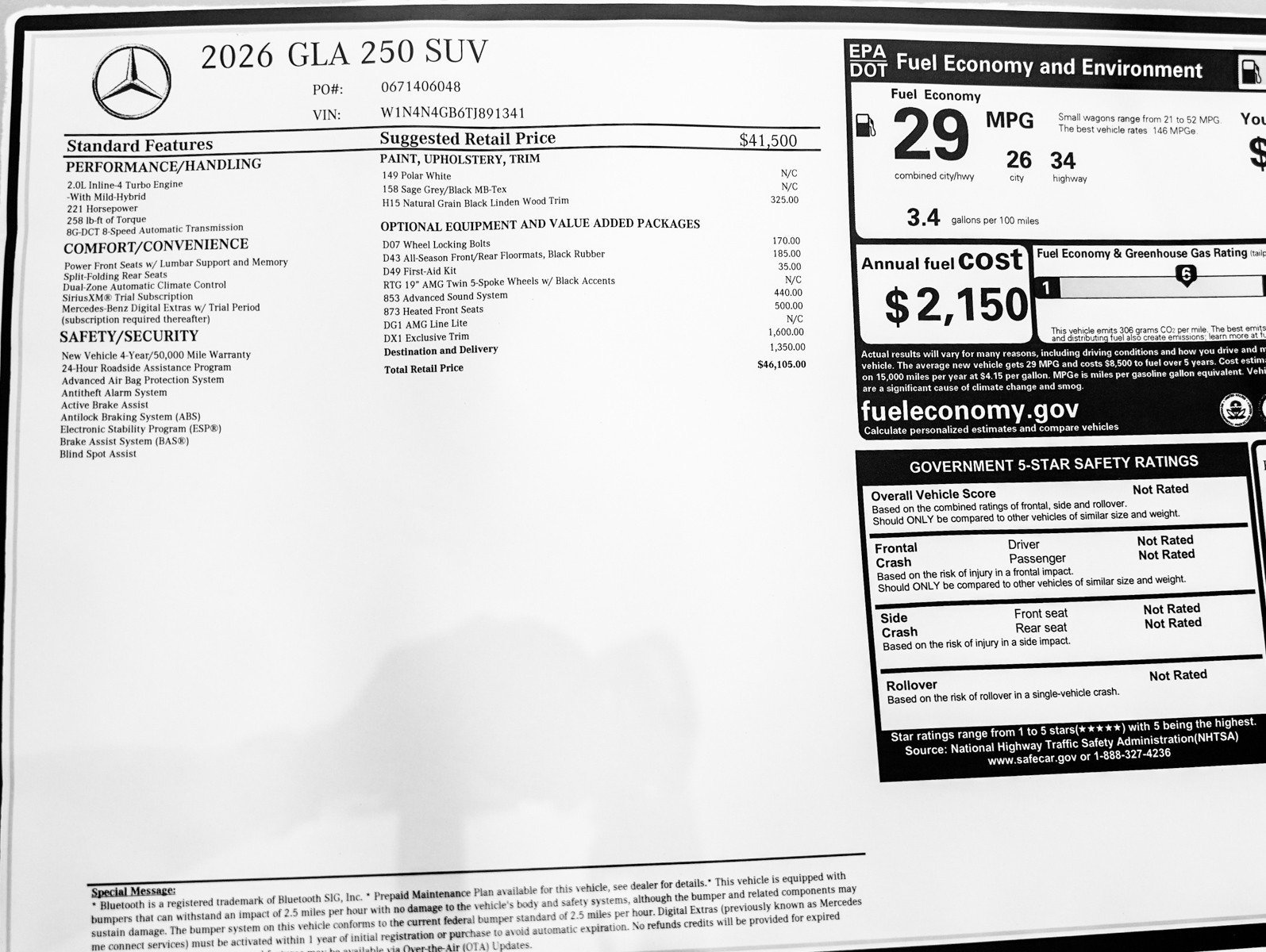New 2026 Polar White Mercedes-Benz GLA 250 image 23