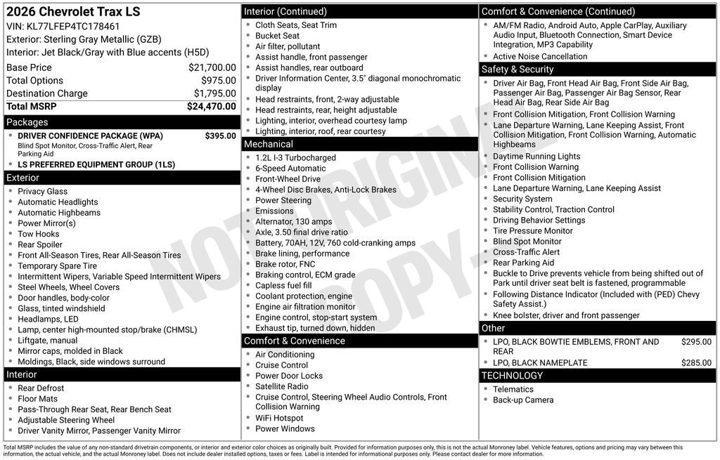 New 2026 Sterling Gray Metallic Chevrolet LS image 4