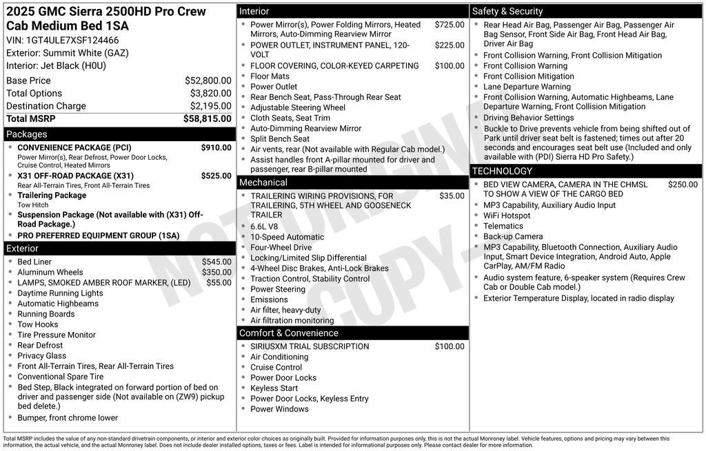 Used 2025 White GMC Pro image 3