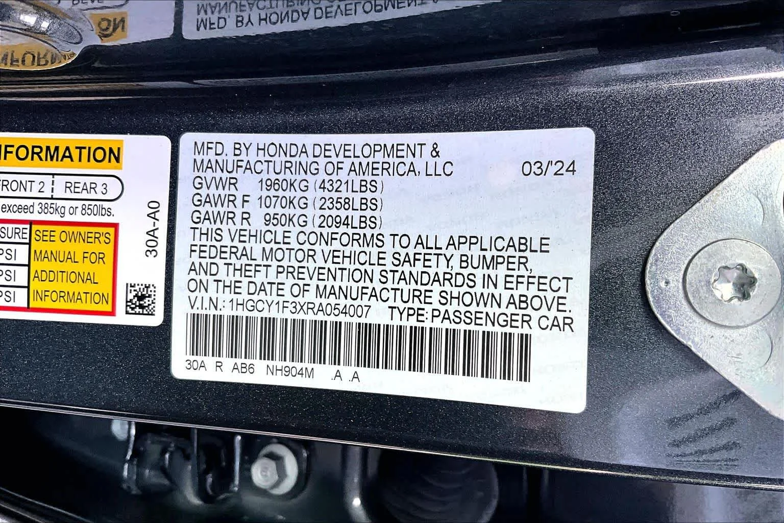 Used 2024 Meteorite Gray Metallic Honda EX image 37