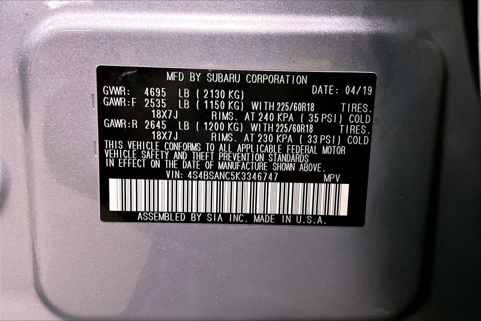 Used 2019 Ice Silver Metallic Subaru Limited image 37