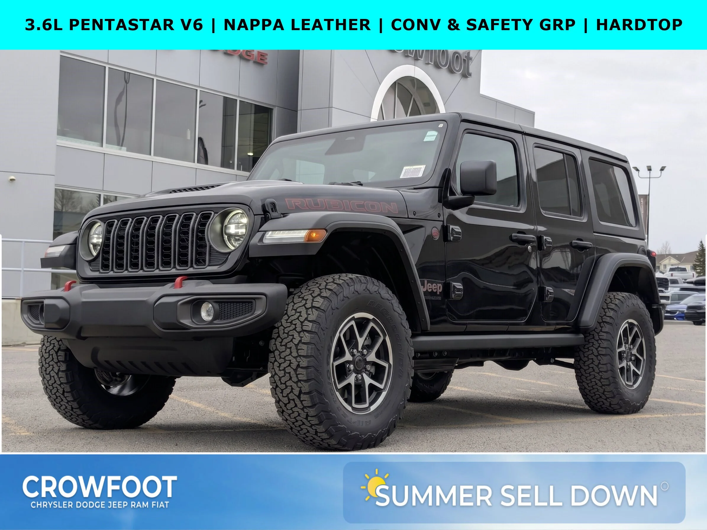 New 2026 Black Jeep Rubicon - - Nappa Leather - Convenience Grp - Safety Grp - 3?Piece Hardtop & More image 1