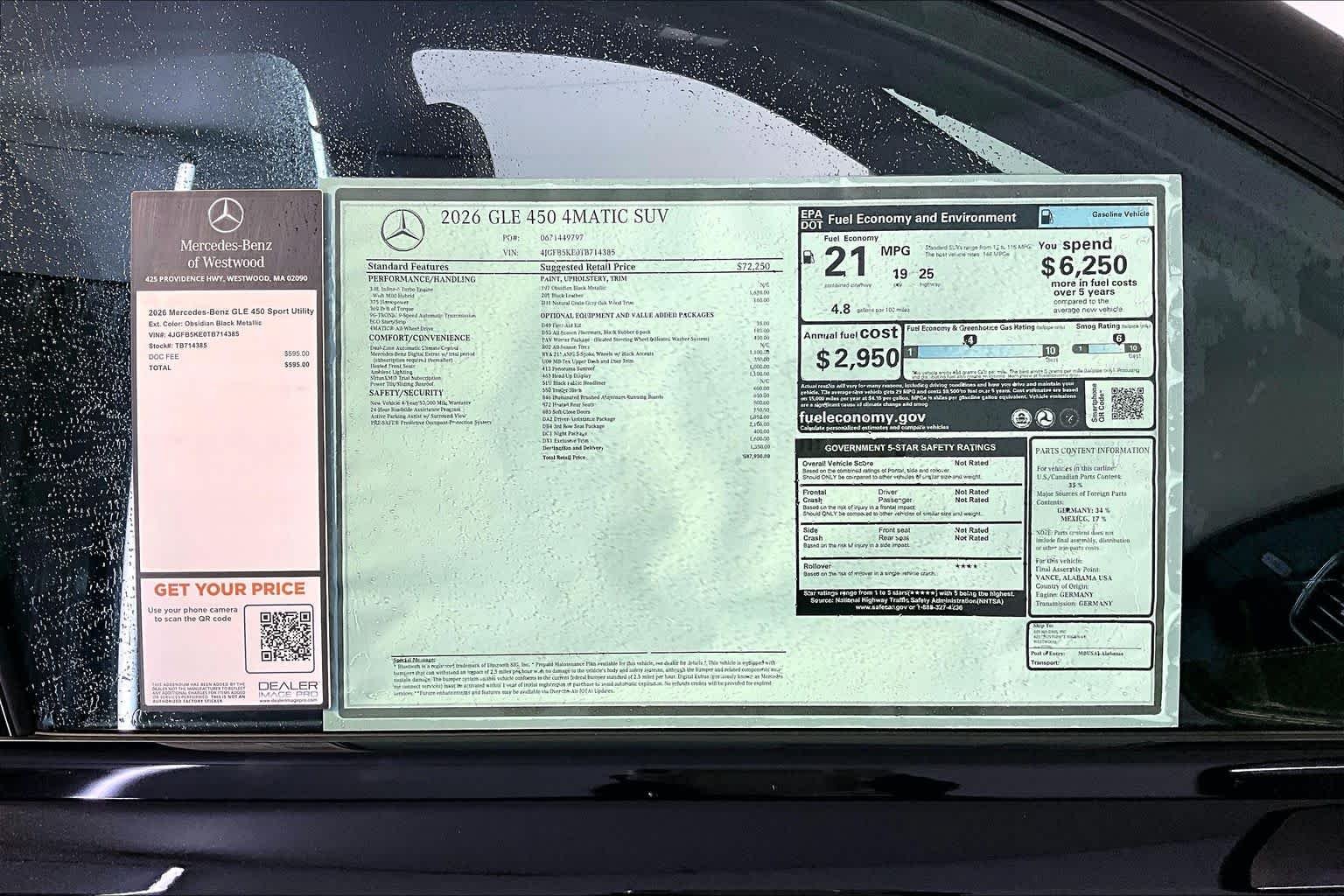 New 2026 Obsidian Black Metallic Mercedes-Benz GLE 450 image 18