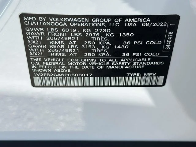 Used 2023 White Volkswagen 3.6L V6 SEL Premium R-Line image 30
