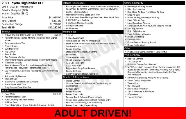 Used 2021  Toyota XLE image 3