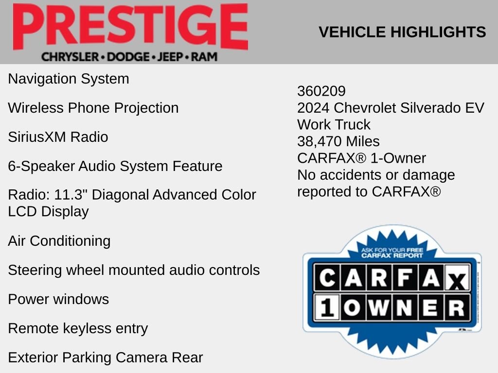 Used 2024 Chevrolet Silverado EV Work Truck with VIN 1GC10UEDXRU203667 for sale in Las Vegas, NV