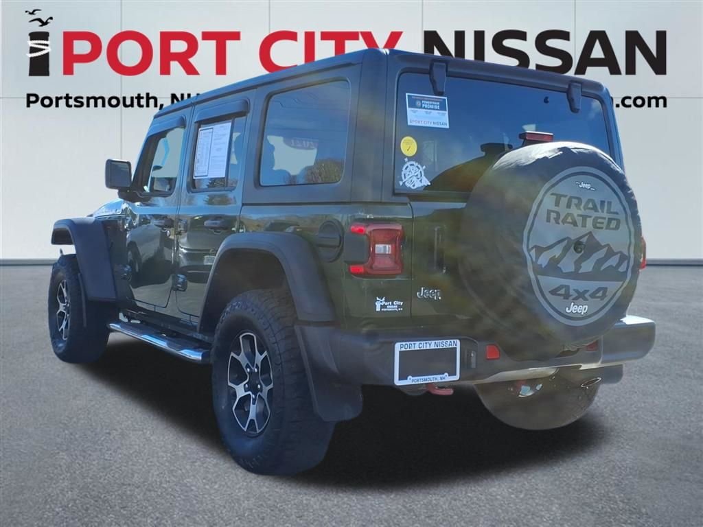 Used 2021 Sarge Green Clearcoat Jeep Unlimited Rubicon w/cold weather pkg, safety group & hard top image 36