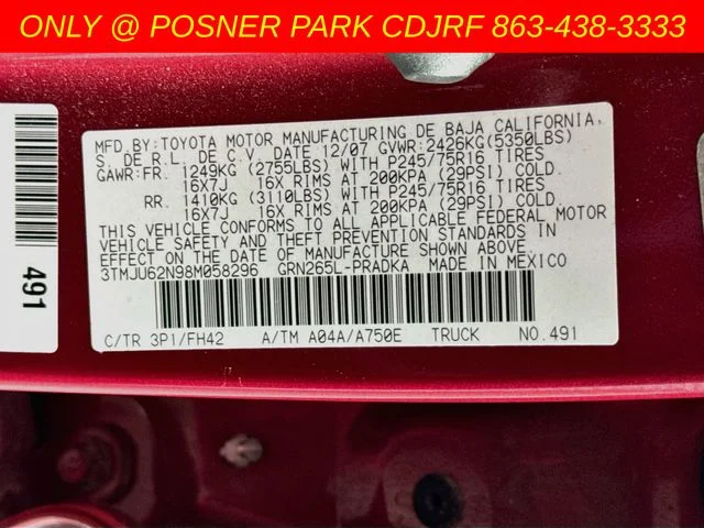Used 2008 Red Toyota PreRunner image 27