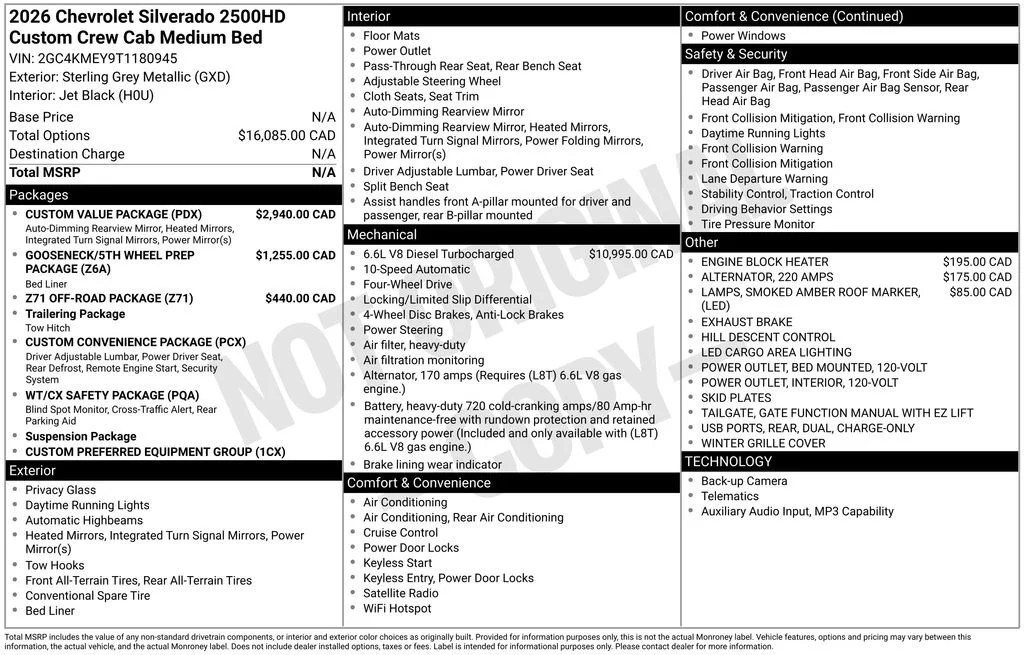New 2026 Sterling Gray Metallic Chevrolet Custom image 17