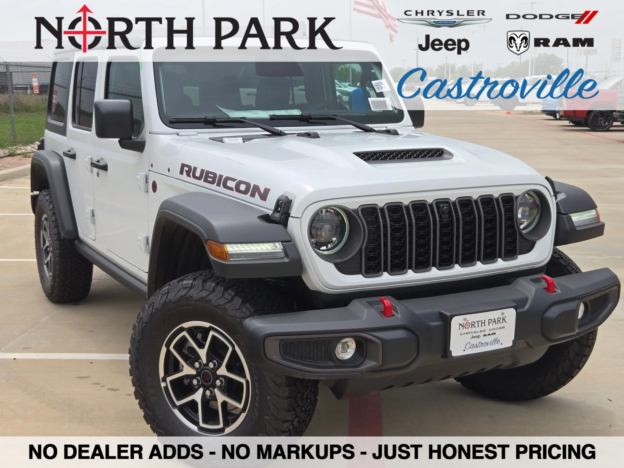 New 2026 Bright White Clear-Coat Exterior Paint Jeep Rubicon image 1