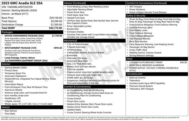 Used 2023 Sterling Metallic GMC SLE image 38