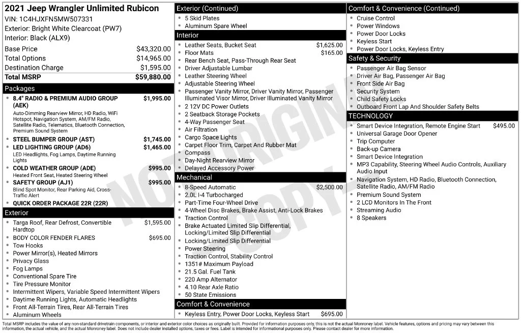 Used 2021 White Jeep Unlimited Rubicon image 39