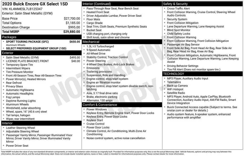 Used 2020 Satin Steel Gray Metallic Buick Select image 4